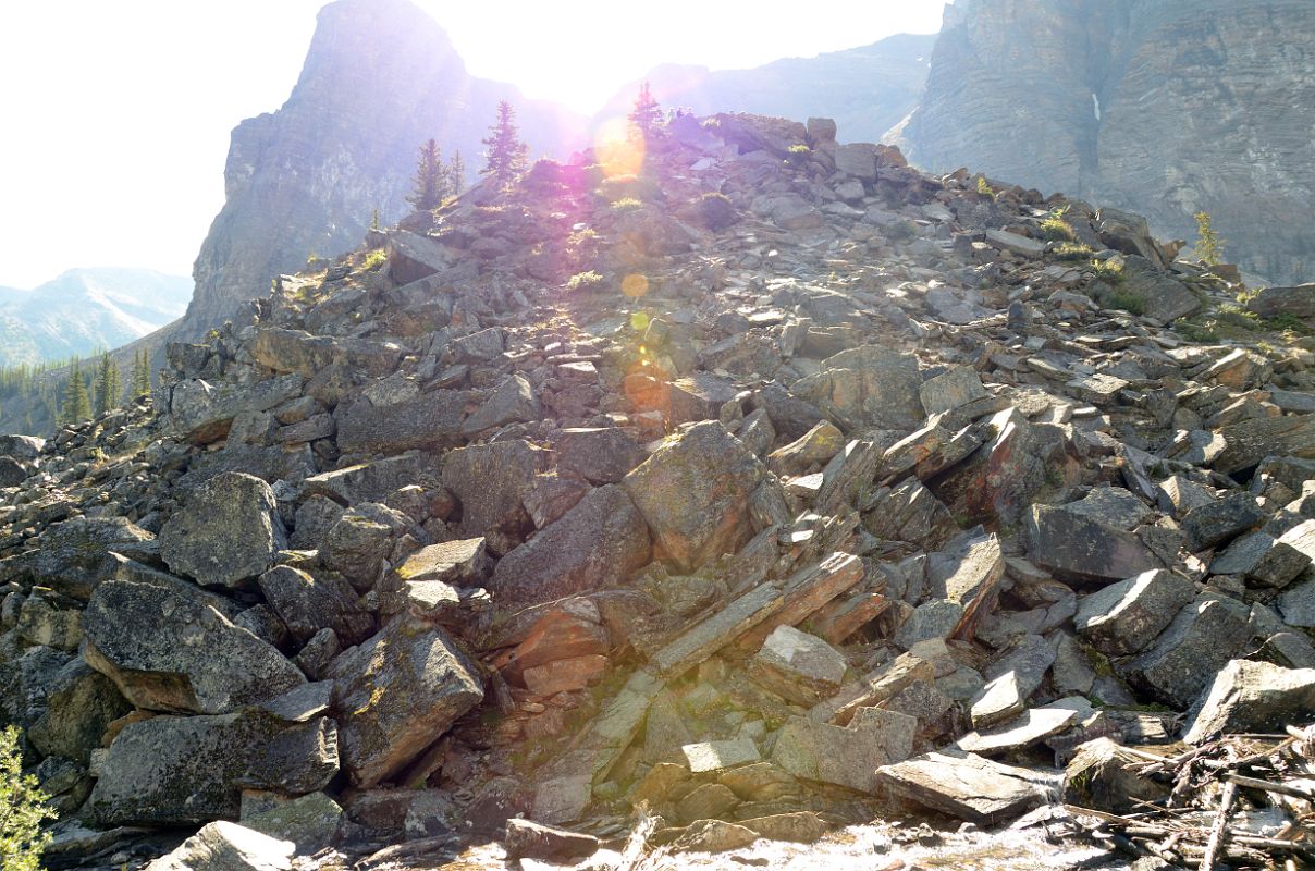 04 Rockpile Interpretive Trail Leads To The Best Moraine Lake Viewpoint With Tower Of Babel Behind Near Lake Louise